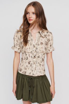 Pilcro Keira Waisted Tuxedo Blouse