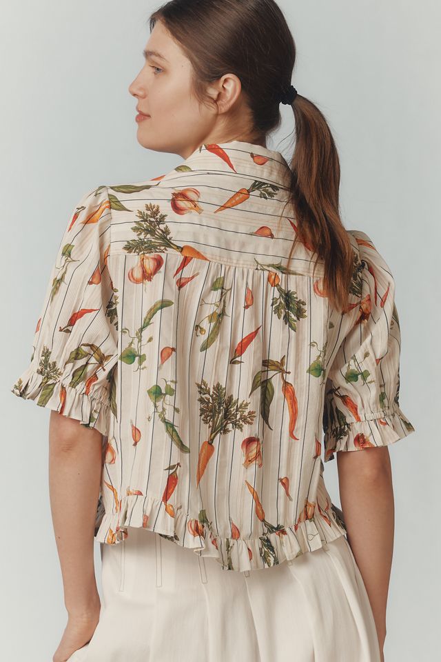 Maeve Short-Sleeve Femme Collared Blouse #1