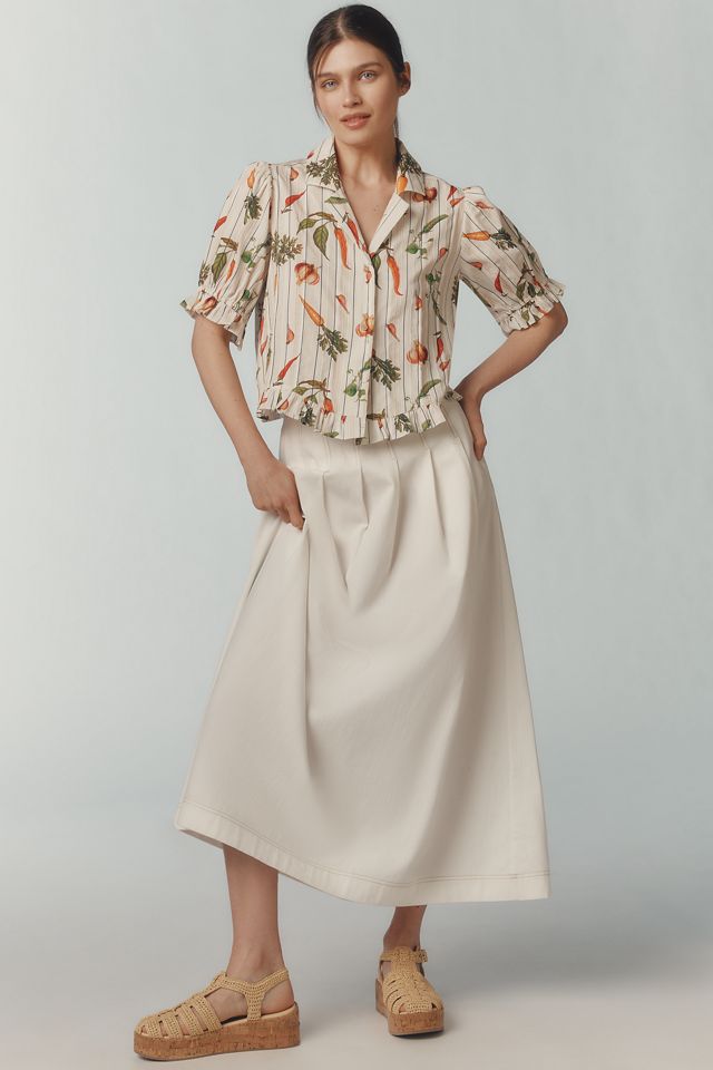 Maeve Short-Sleeve Femme Collared Blouse #2