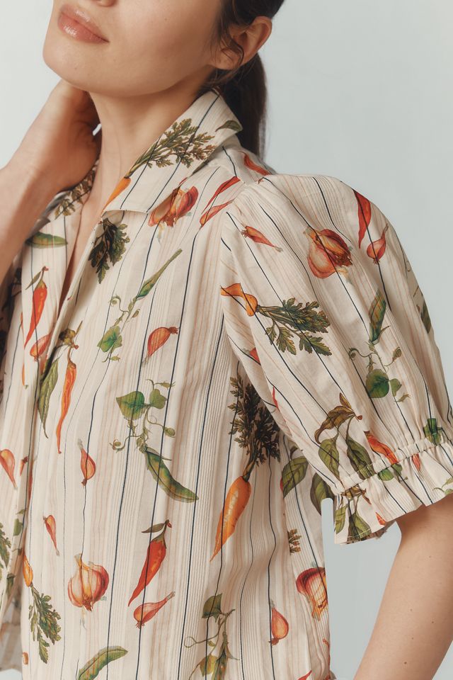 Maeve Short-Sleeve Femme Collared Blouse #3