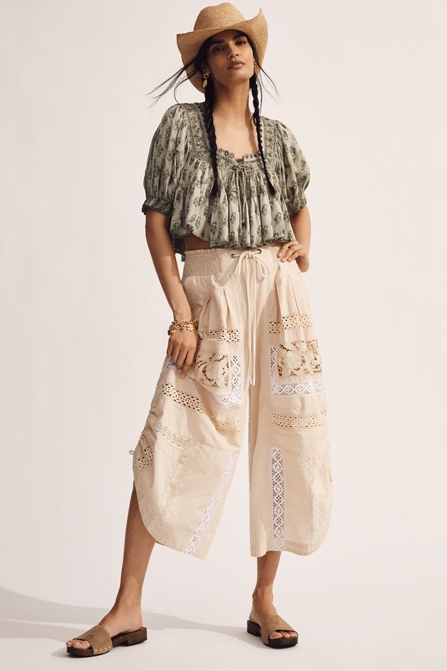 Pilcro Short-Sleeve Crop Babydoll Blouse #3