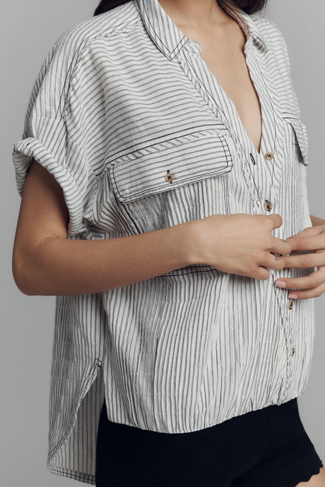 Pilcro Short-Sleeve Breezy Bubble Blouse #1