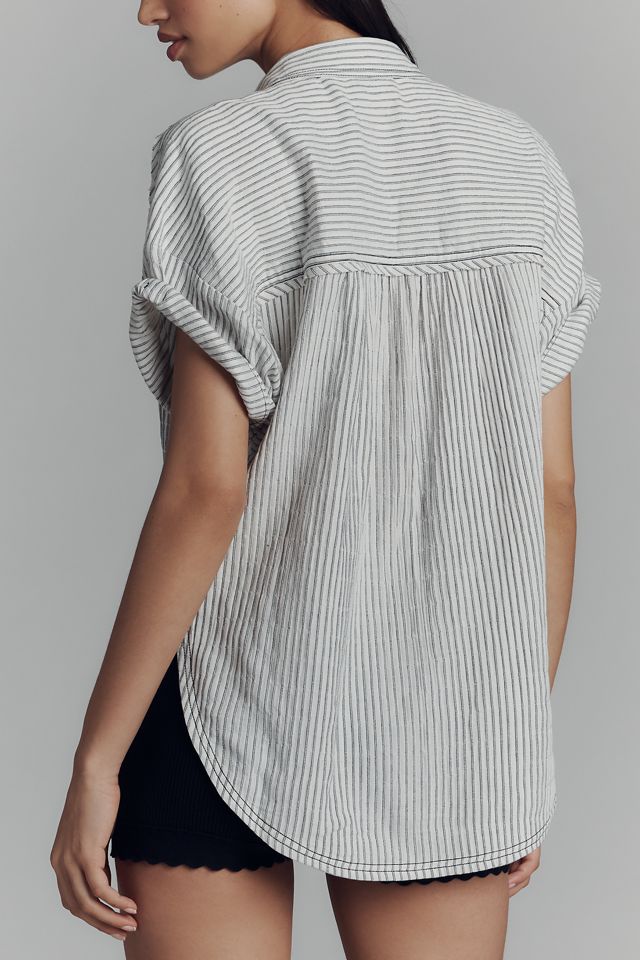 Pilcro Short-Sleeve Breezy Bubble Blouse #3