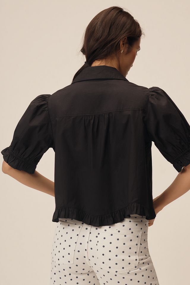 Maeve Short-Sleeve Femme Collared Blouse #1