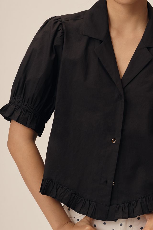 Maeve Short-Sleeve Femme Collared Blouse #3