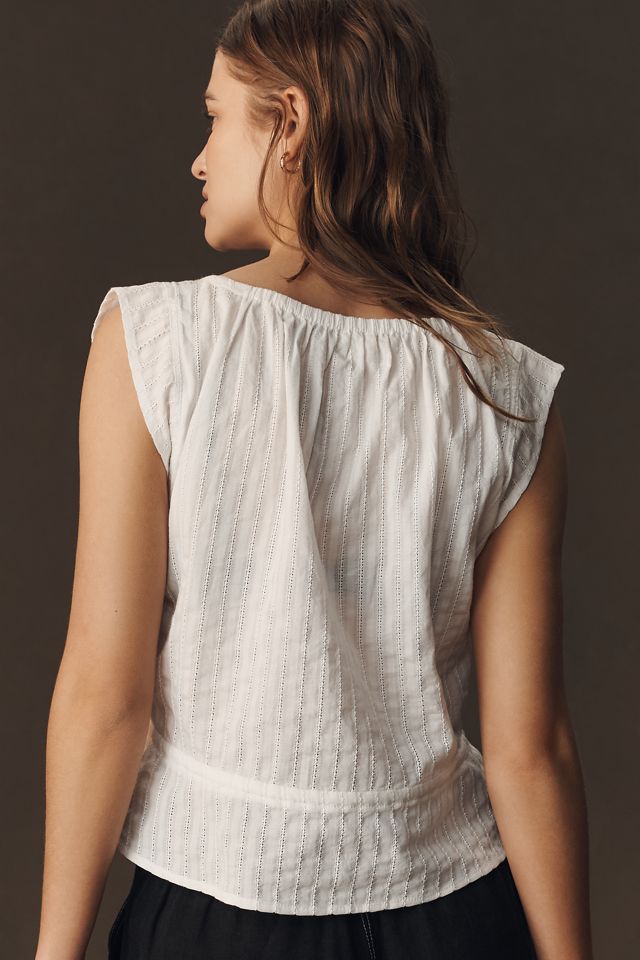Pilcro Sleeveless Scoop-Neck Tie-Waist Blouse #2