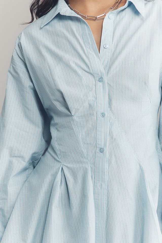 Maeve Long-Sleeve Waisted Buttondown Shirt #1