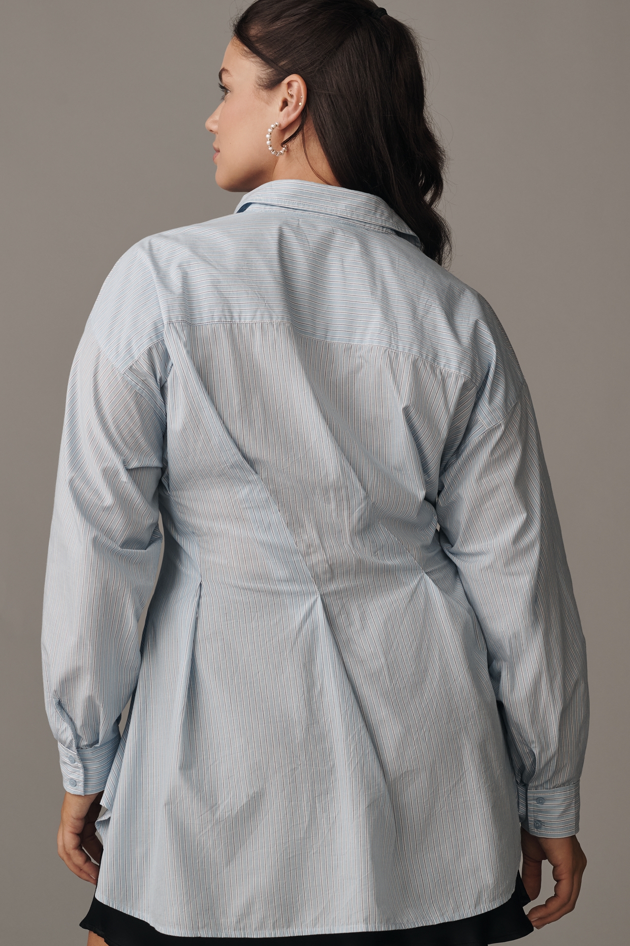 Maeve Long-Sleeve Waisted Buttondown Shirt