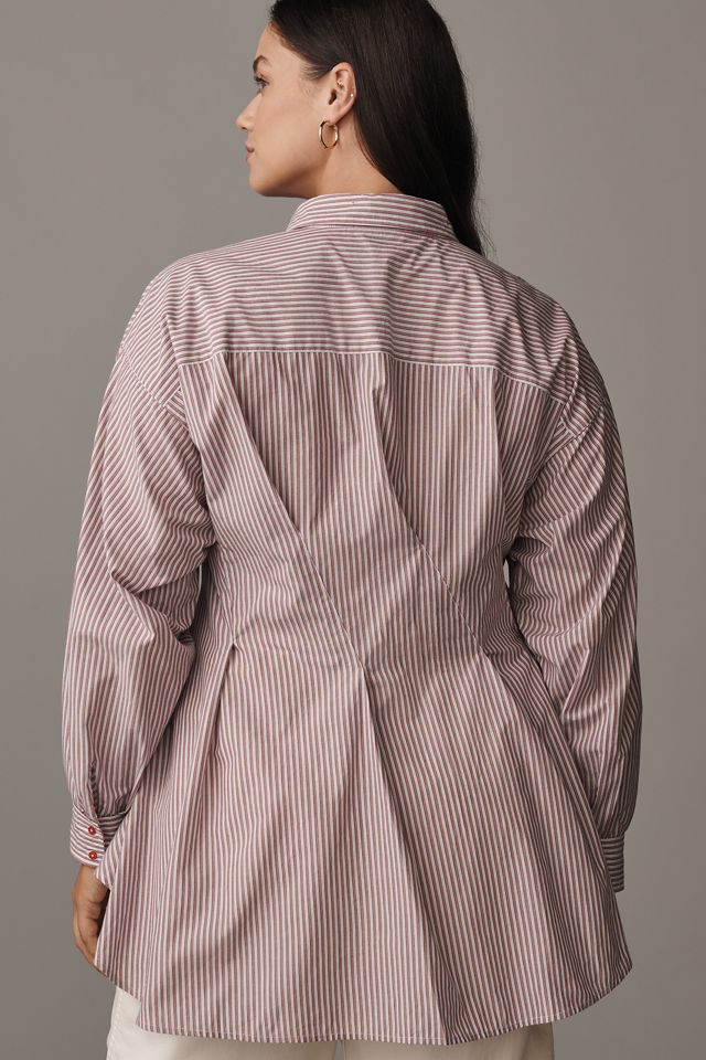 Maeve Long-Sleeve Waisted Buttondown Shirt #6