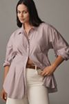 Maeve Long-Sleeve Waisted Buttondown Shirt