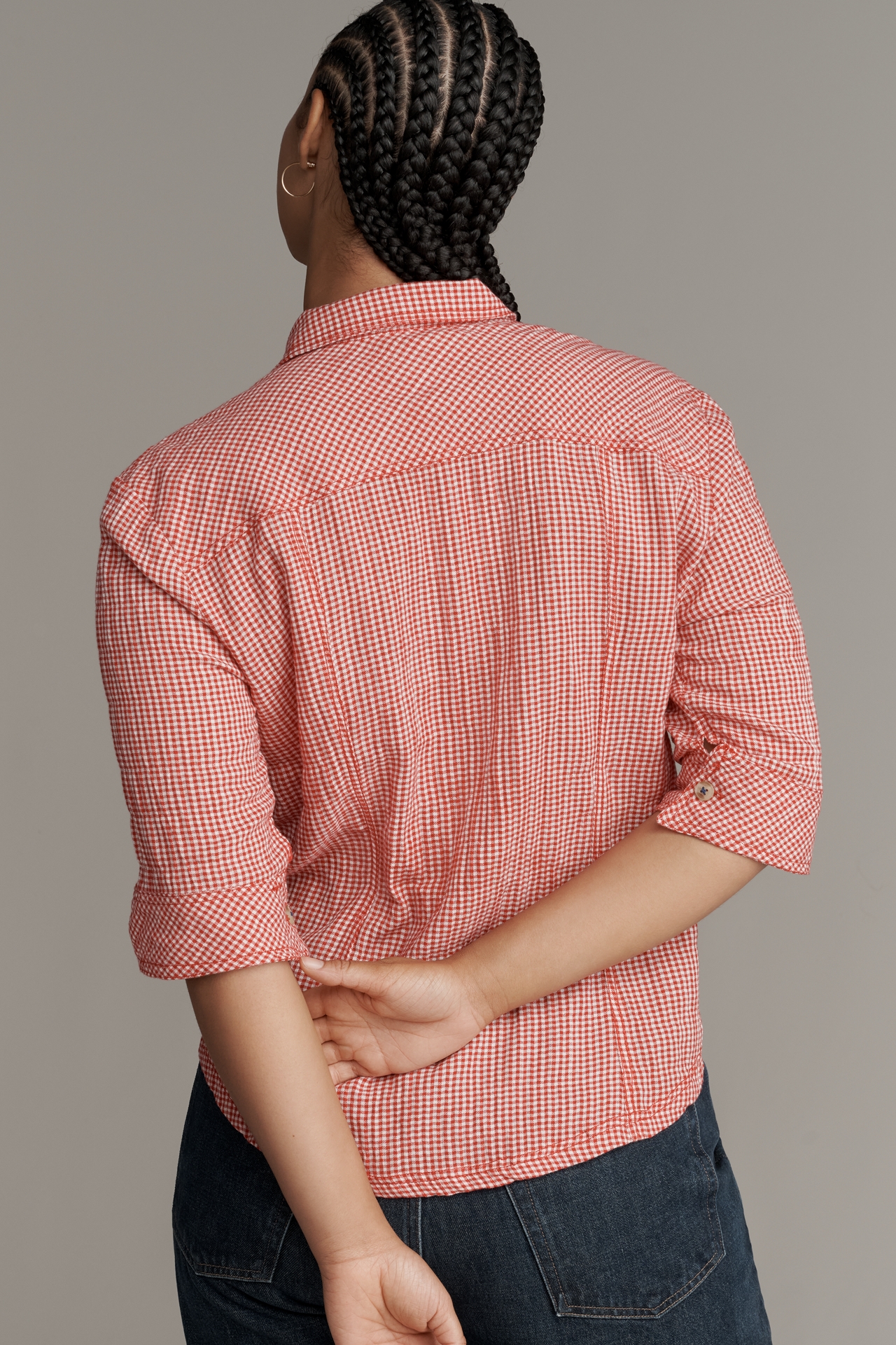 Pilcro Pintuck Half-Sleeve Buttondown Shirt