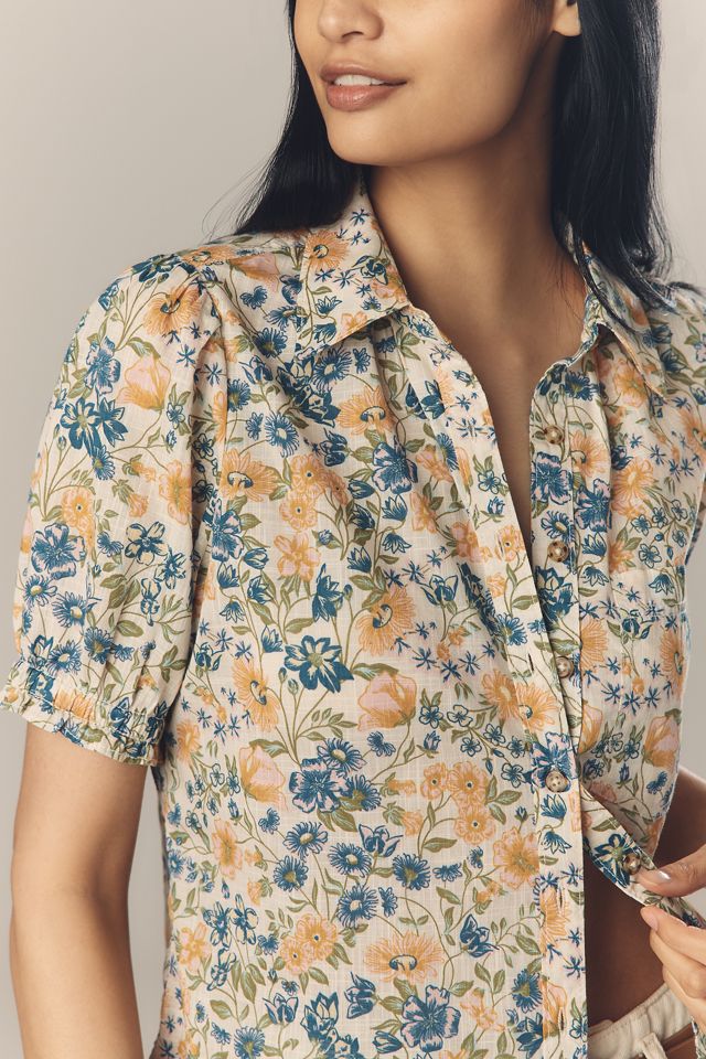 The Aly Puff-Sleeve Blouse by Pilcro #1