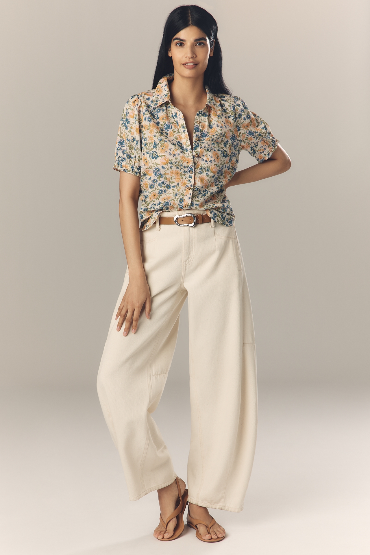 The Aly Puff-Sleeve Blouse by Pilcro
