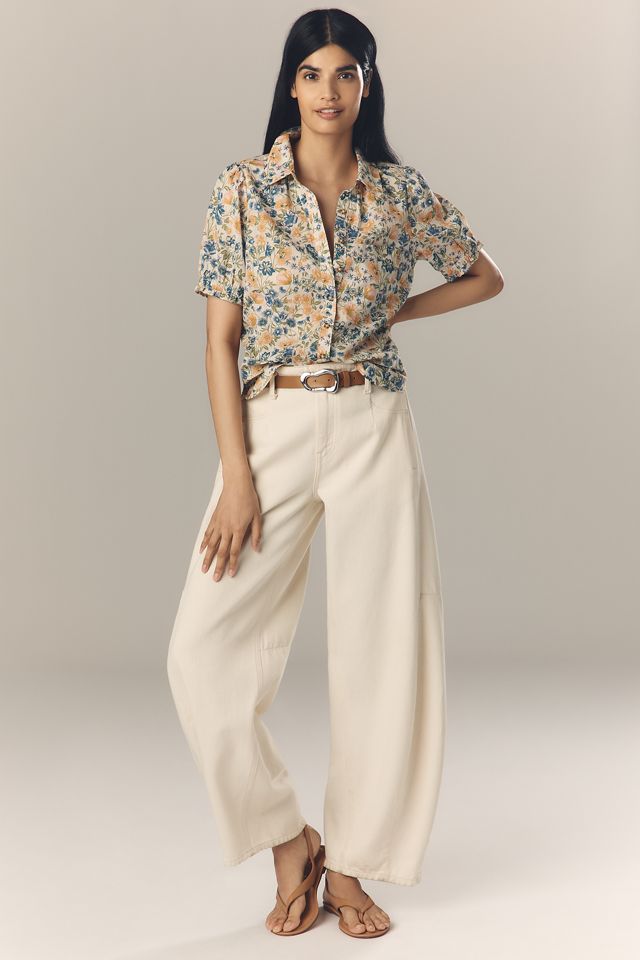 The Aly Puff-Sleeve Blouse by Pilcro #2