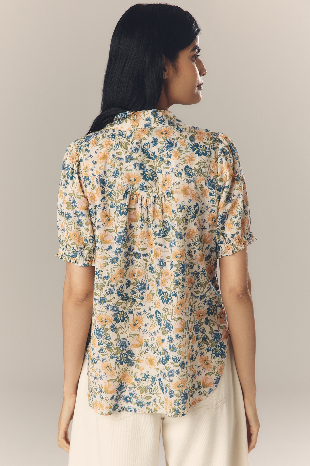 The Aly Puff-Sleeve Blouse by Pilcro