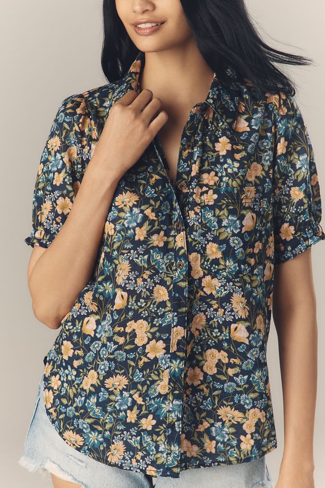 The Aly Puff-Sleeve Blouse by Pilcro #1