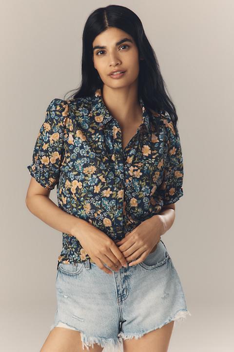 The Aly Puff-Sleeve Blouse by Pilcro