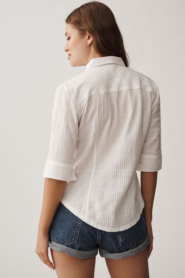 Pilcro Fitted Tuxedo Short-Sleeve Top #1