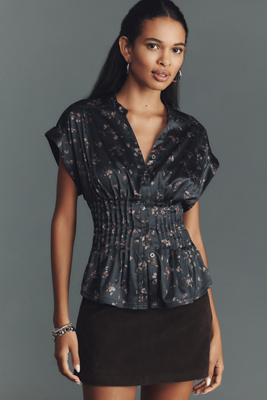 Pilcro Silky Pleated Waisted Blouse product page
