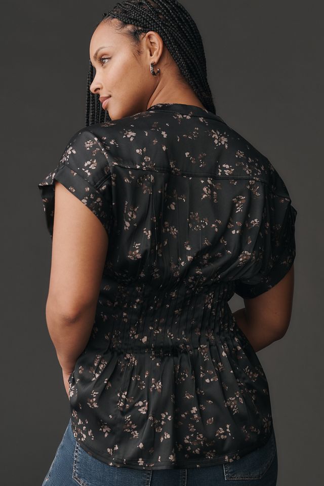 Pilcro Silky Pleated Waisted Blouse #5