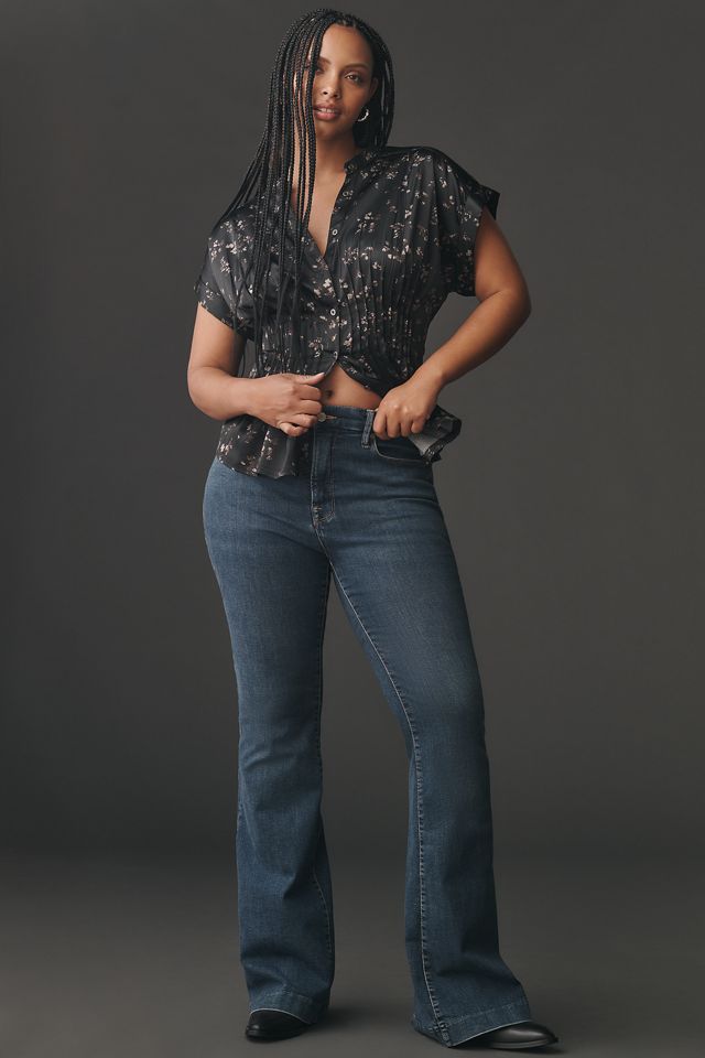 Pilcro Silky Pleated Waisted Blouse #6