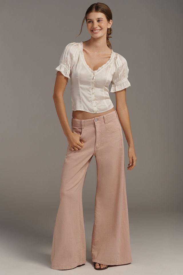 By Anthropologie Puff-Sleeve Ruffle Buttondown Top #3