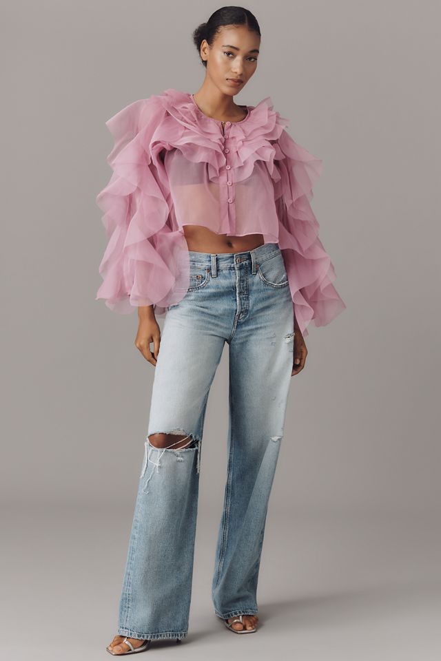 Top Transparente con Volantes de Organza Maeve #2