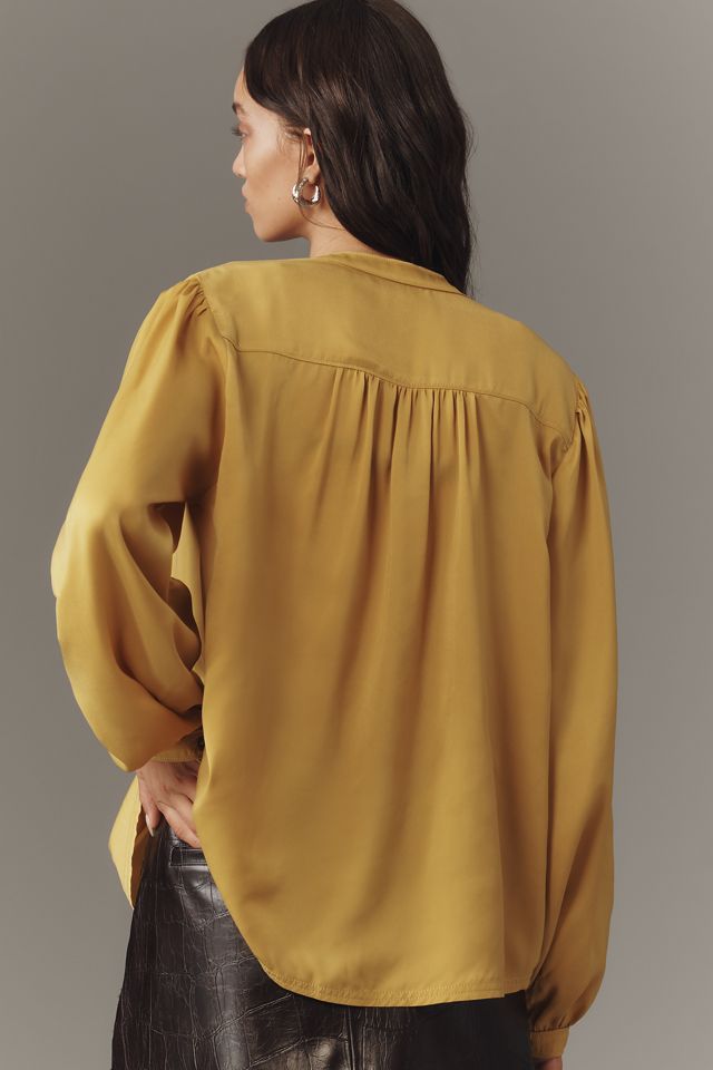 Pilcro Silky Smocked Buttondown Shirt #2