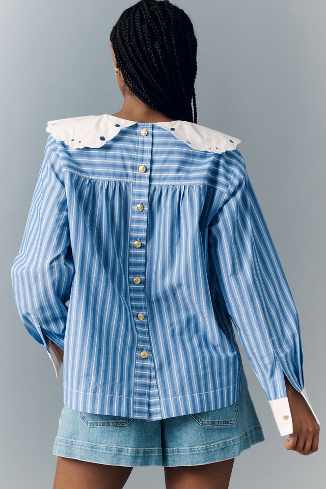 Maeve Eyelet Collared Blouse #3