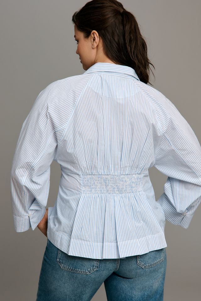 Maeve Long-Sleeve Waisted V-Neck Top #5