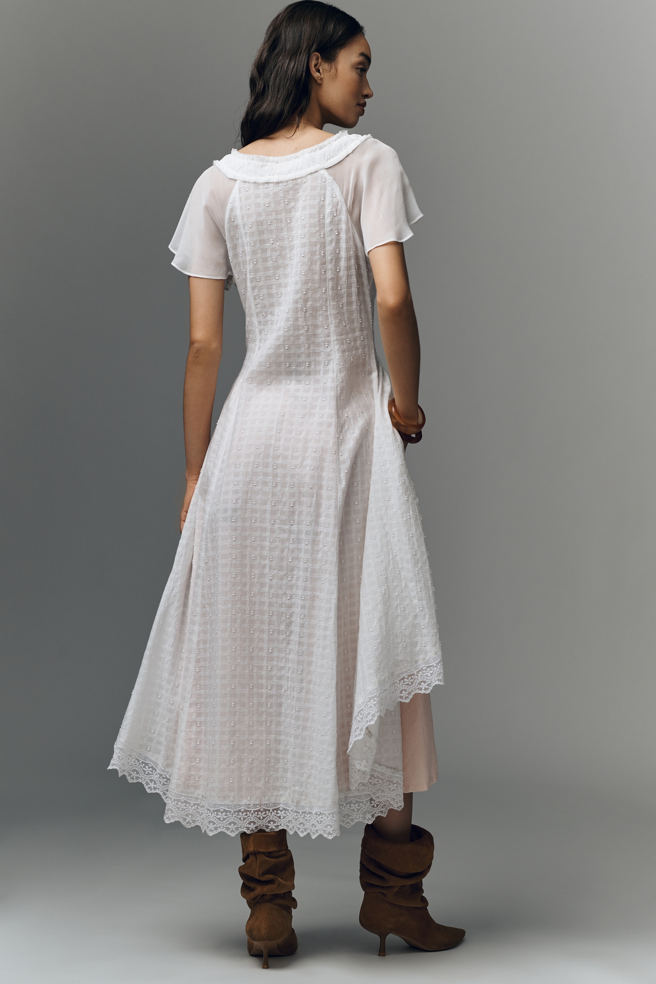 Pilcro Short-Sleeve Textured Maxi Tunic