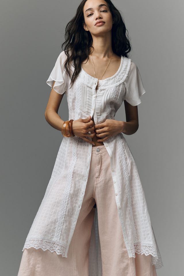 Pilcro Short-Sleeve Textured Maxi Tunic #1