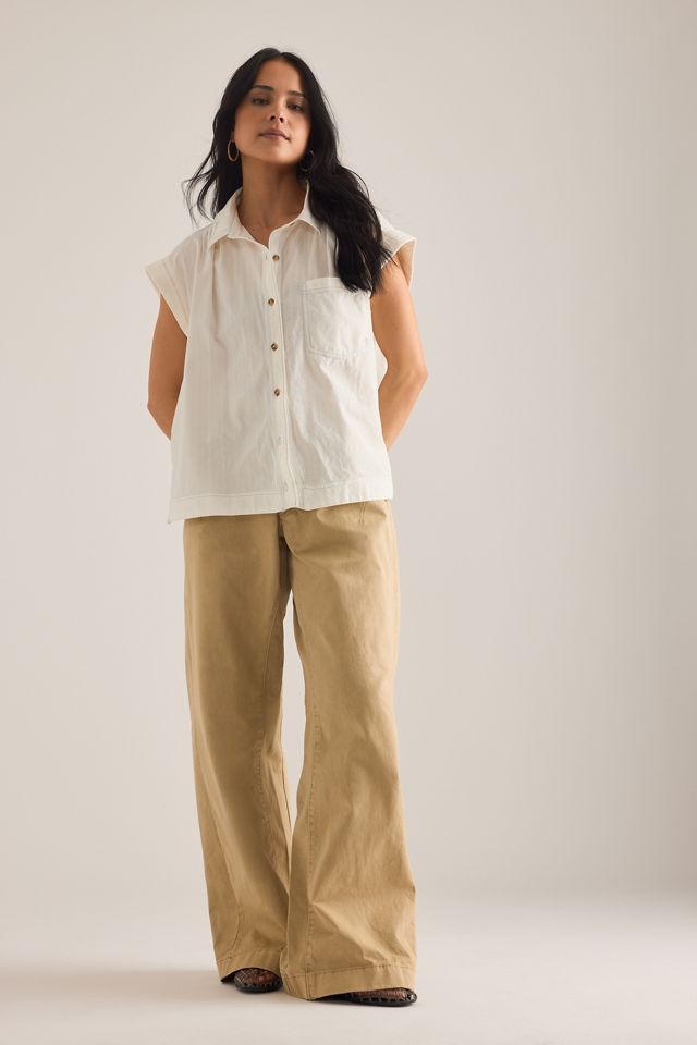 Pilcro Sheer Cap-Sleeve Shirt #2