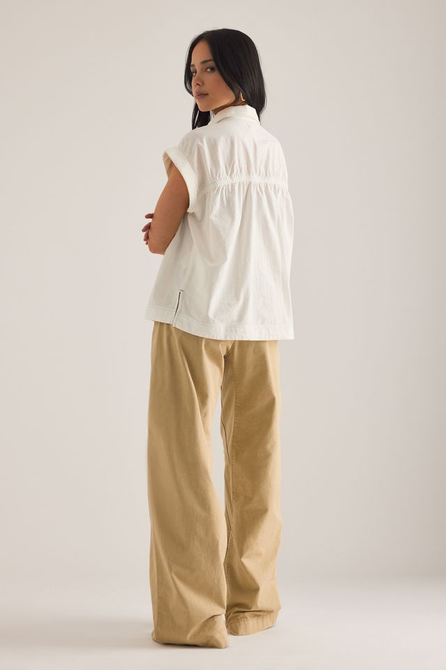 Pilcro Sheer Cap-Sleeve Shirt #1