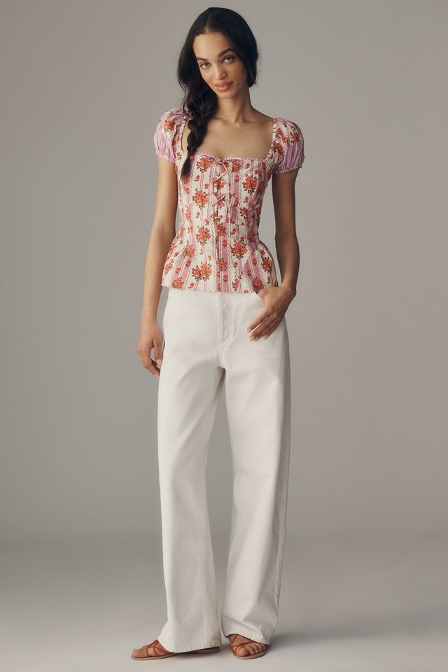 Maeve Waisted Puff-Sleeve Blouse #5