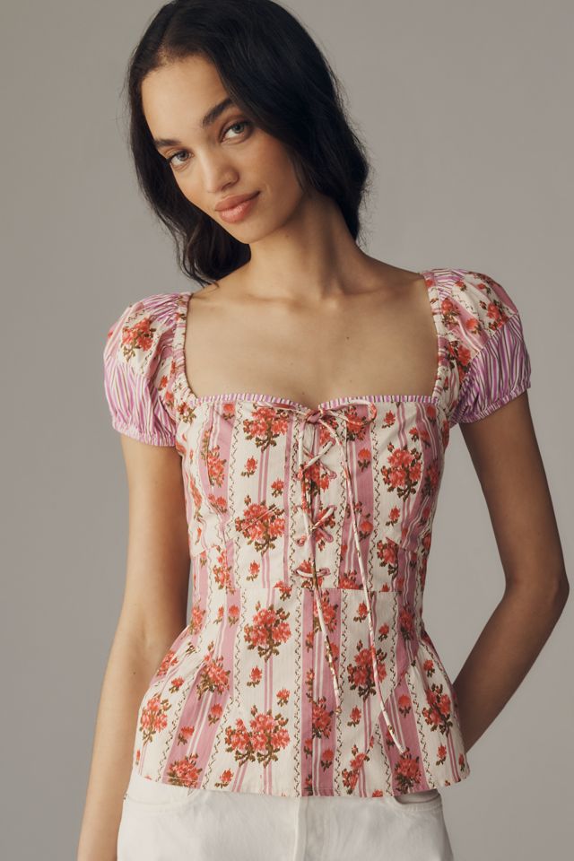 Maeve Waisted Puff-Sleeve Blouse #2
