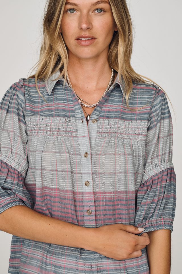 Pilcro Evelyn 100% Cotton Puff-Sleeve Blouse #1
