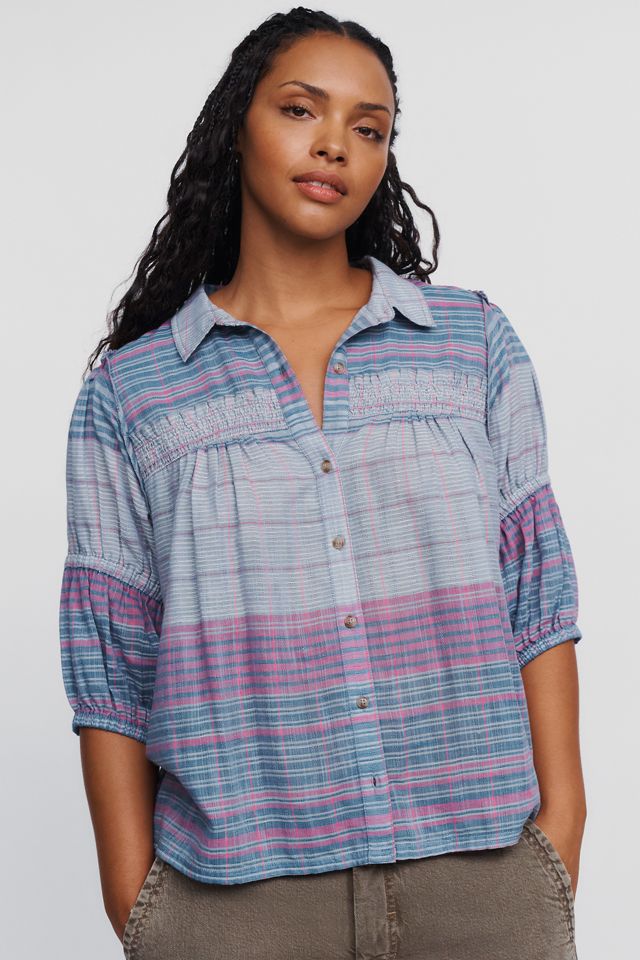 Pilcro Evelyn 100% Cotton Puff-Sleeve Blouse #4
