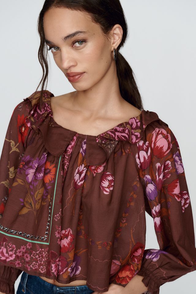 Camicetta Corta in Misto Cotone con Maniche a Sbuffo By Anthropologie #1