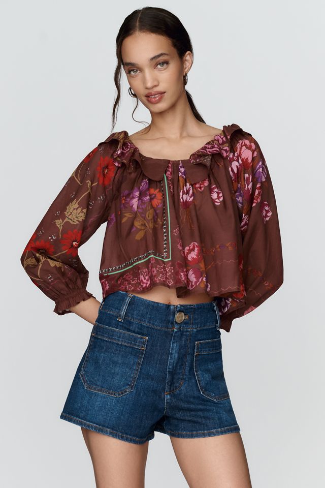 Camicetta Corta in Misto Cotone con Maniche a Sbuffo By Anthropologie #2