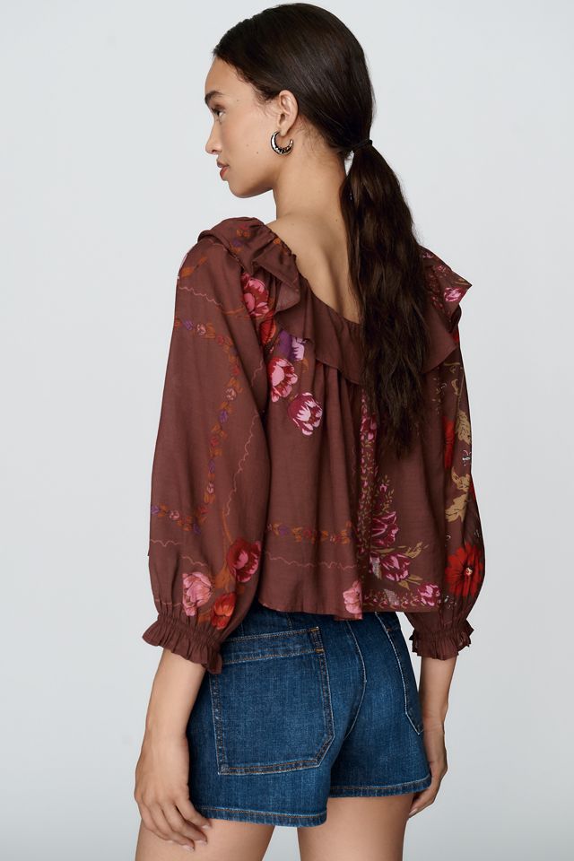 Camicetta Corta in Misto Cotone con Maniche a Sbuffo By Anthropologie #3