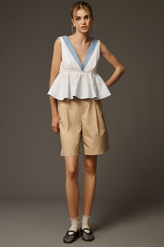 Maeve Sleeveless V-Neck Babydoll Blouse #3