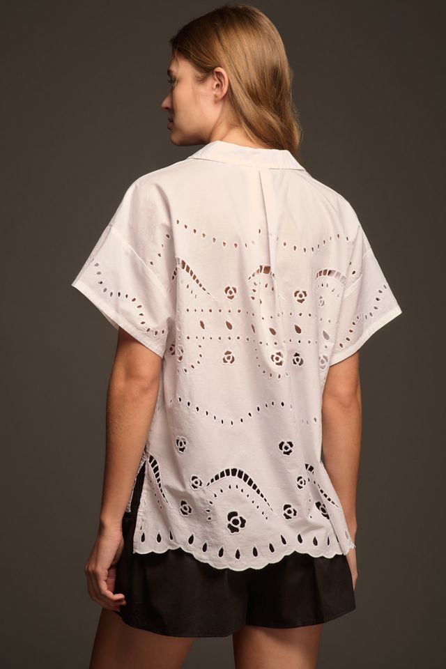 Blusa Maeve a Maniche Corte e Scatola con Occhielli #2