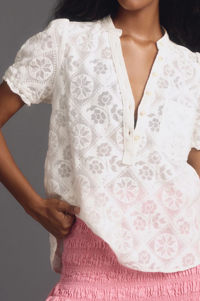 The Aly Puff-Sleeve Blouse by Pilcro #2