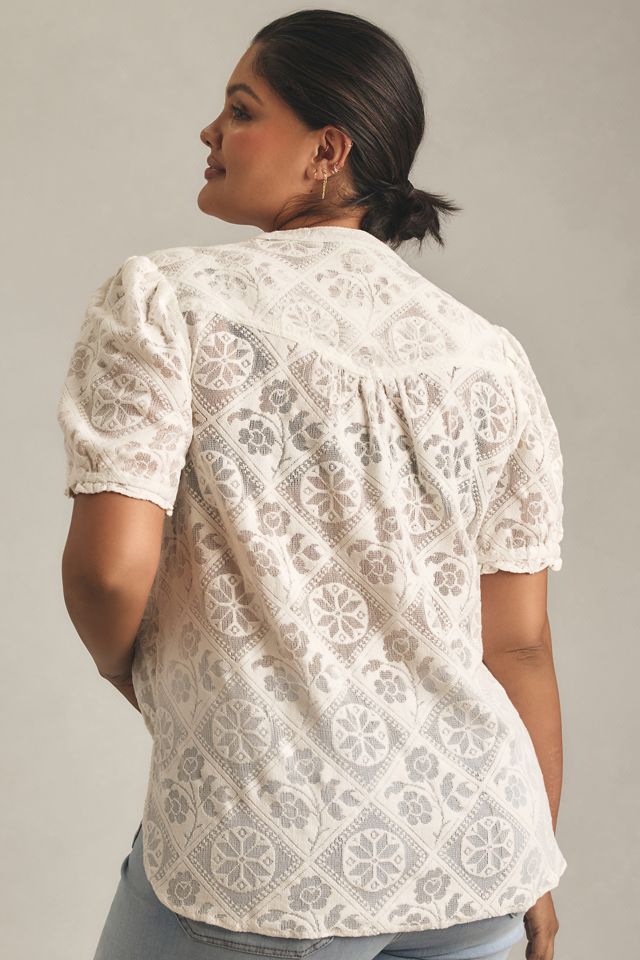 The Aly Puff-Sleeve Blouse by Pilcro #5