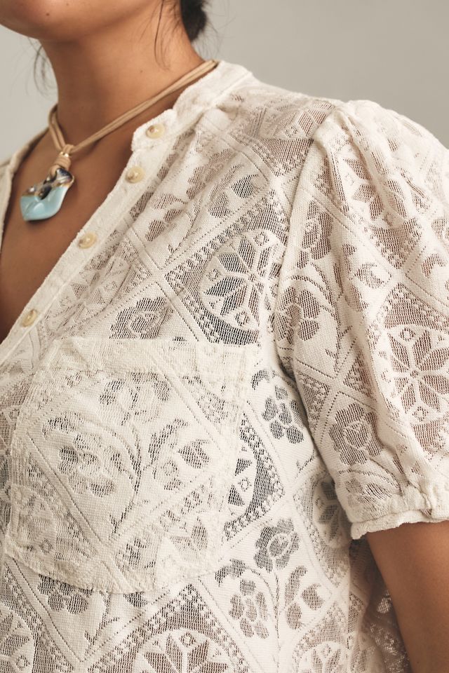 The Aly Puff-Sleeve Blouse by Pilcro #6