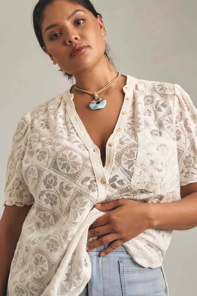 The Aly Puff-Sleeve Blouse by Pilcro #7