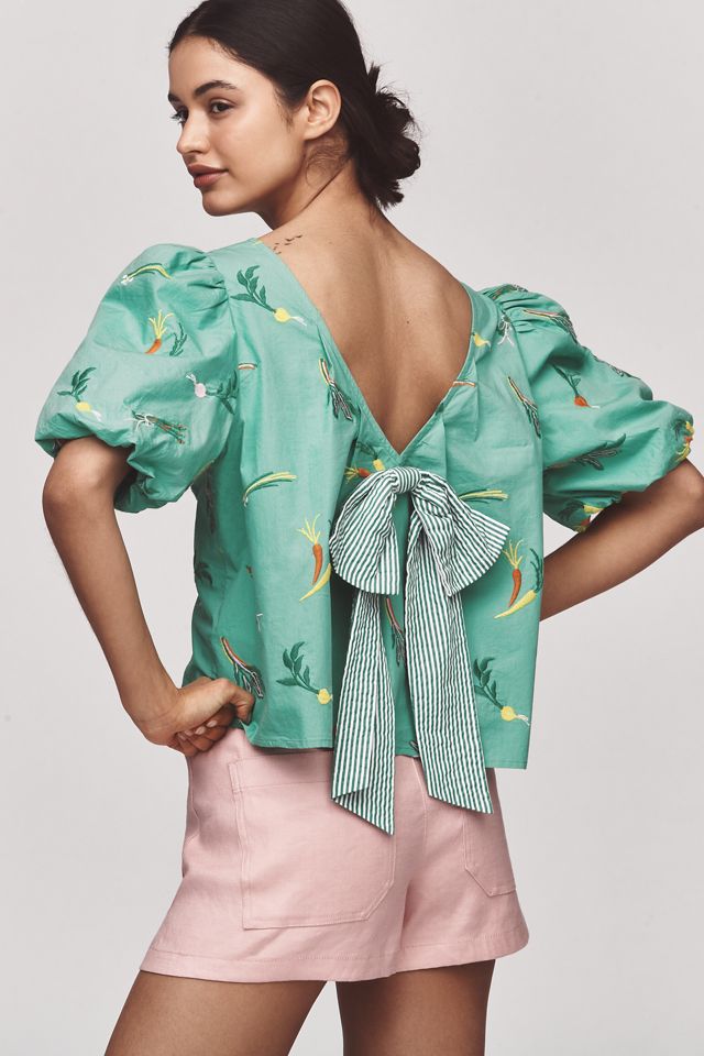 Maeve Bow-Back Swing Blouse #1