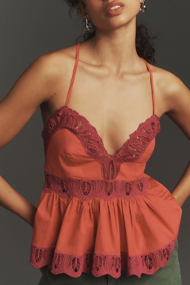 By Anthropologie Crafted Lace Babydoll Cami #3