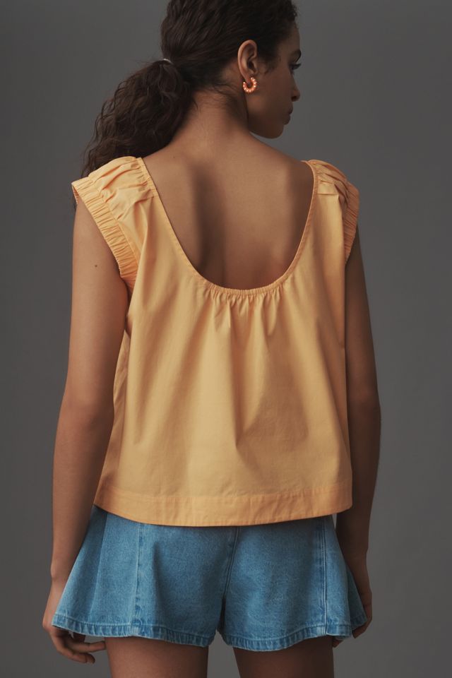 By Anthropologie Ruched Low-Back Top #1
